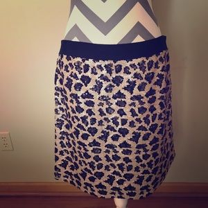 Banana Republic sequin leopard skirt